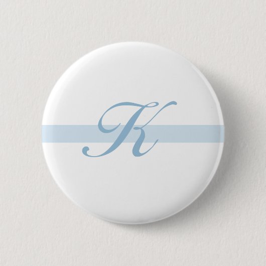 Blaues Monogramm K Button (Vorderseite)