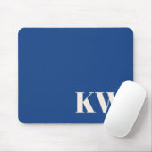 Blaues Monogramm klassisches Bürozubehör Mousepad (Mit Mouse)