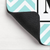 Blaues Monogramm Mousepad (Ecke)