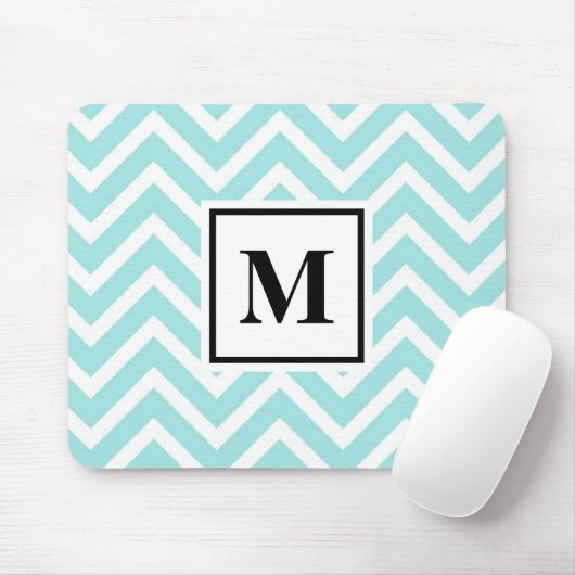 Blaues Monogramm Mousepad (Mit Mouse)
