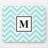 Blaues Monogramm Mousepad (Vorne)