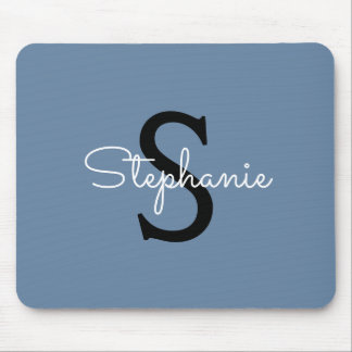 Blaues Monogramm Name Mousepad