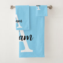 Blaues Monogramm-Name-Script Personalisiertes Desi