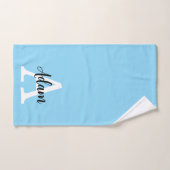 Blaues Monogramm-Name-Script Personalisiertes Desi Badhandtuch Set (Handtuch)