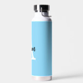 Blaues Monogramm-Name-Script Personalisiertes Desi Trinkflasche (Links)