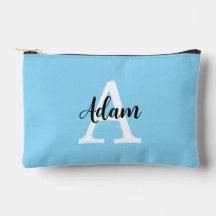 Blaues Monogramm-Name-Skript Personalisiertes Desi
