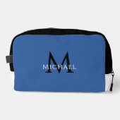 Blaues Monogramm – Reise zum Herren-Golfwochenende Waschbeutel (Vorderseite)