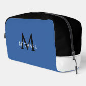 Blaues Monogramm – Reise zum Herren-Golfwochenende Waschbeutel (Rechte Ecke)