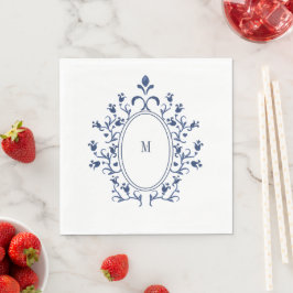 Blaues Monogramm Serviette