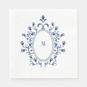 Blaues Monogramm Serviette (Vorderseite)