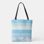 Blaues Monogramm Streifenmuster Tasche (Rückseite)