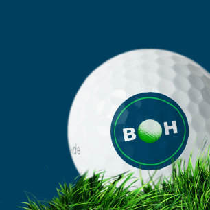 Blaues Monogramm zur Identifizierung von Golfers G Golfball