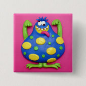 Blaues Monster Button (Vorderseite)