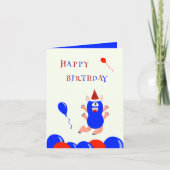 Blaues Monster Feiertagskarte (Vorderseite)