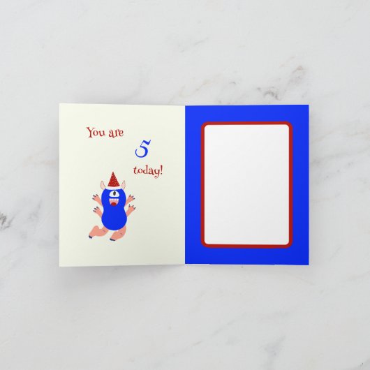 Blaues Monster Feiertagskarte (Innenseite)