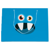 Blaues Monster Große Geschenktüte (Vorderseite)
