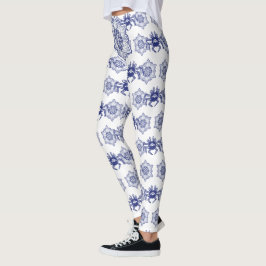 Blaues Monster-Krabbendesign Leggings