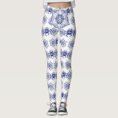 Blaues Monster-Krabbendesign Leggings (Vorderseite)