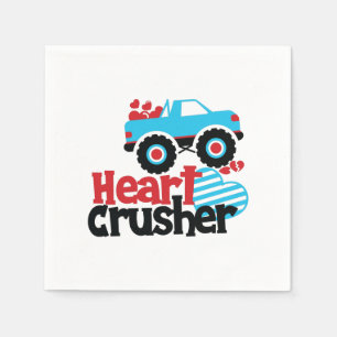 Blaues Monster LKW Herzkreuz Valentine Serviette