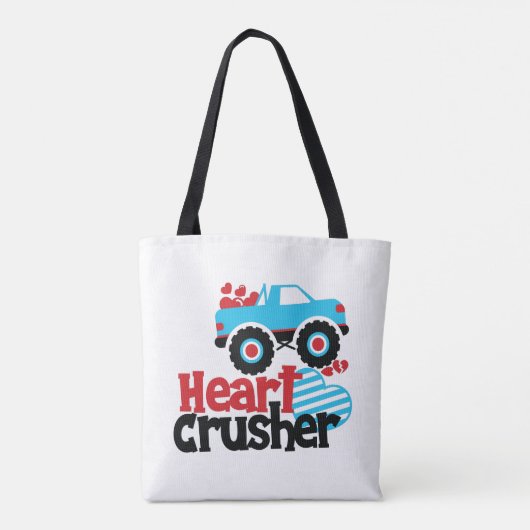 Blaues Monster LKW Herzkreuz Valentine Tasche (Rückseite)