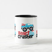 Blaues Monster LKW Herzkreuz Valentine Tasse (Zentrum)