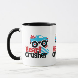 Blaues Monster LKW Herzkreuz Valentine Tasse