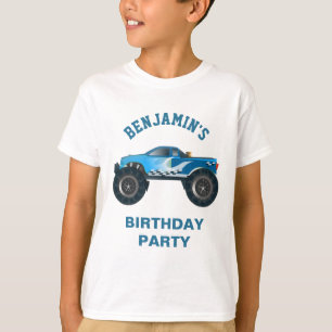 Blaues Monster-LKW-Kindergeburtstag-Party T-Shirt