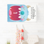 Blaues Monster-Schlag-Geburtstags-Party Banner (Insitu)