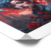 Blaues Moon-Rose-Poster Poster (Ecke)