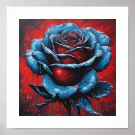 Blaues Moon-Rose-Poster Poster