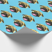 Blaues Mops Geschenkpapier (Ecke)