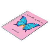 Blaues Morpho-Schmetterling-Gemälde (PERSONALIZE) Notizblock (Linke Seite)