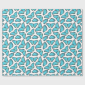 Blaues Morpho Schmetterlings-Muster Geschenkpapier (Flach)
