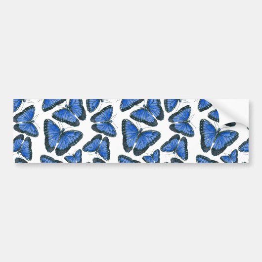 Blaues Morphon-Schmetterling-Muster Autoaufkleber (Vorne)