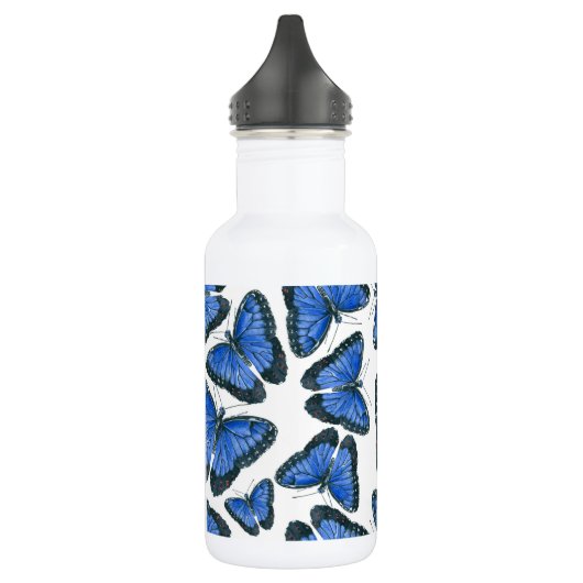Blaues Morphon-Schmetterling-Muster Edelstahlflasche (Links)