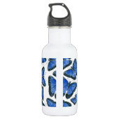 Blaues Morphon-Schmetterling-Muster Edelstahlflasche (Rückseite)