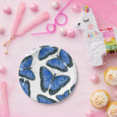 Blaues Morphon-Schmetterling-Muster Pappteller (Party)