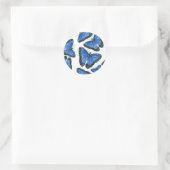 Blaues Morphon-Schmetterling-Muster Runder Aufkleber (Tasche)