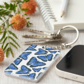 Blaues Morphon-Schmetterling-Muster Schlüsselanhänger (Vorderseite rechts)
