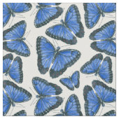 Blaues Morphon-Schmetterling-Muster Stoff (Nahaufnahme)