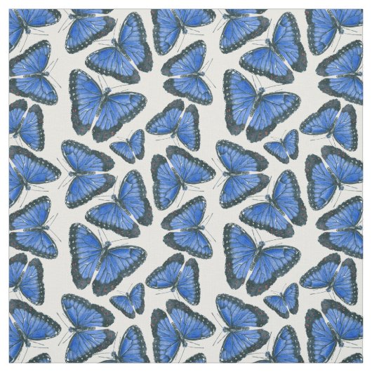 Blaues Morphon-Schmetterling-Muster Stoff (Muster)