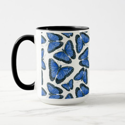 Blaues Morphon-Schmetterling-Muster Tasse (Links)