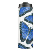 Blaues Morphon-Schmetterling-Muster Thermosbecher (Vorderseite)