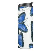 Blaues Morphon-Schmetterling-Muster Thermosbecher (Nach links gedreht)