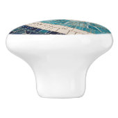 Blaues Mosaik Abstrakt Ocean Wave Swirl Sea Thema Keramikknauf (Seitenansicht)