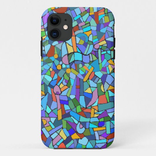 Blaues Mosaik-dekoratives Muster Case-Mate iPhone Hülle (Rückseite)