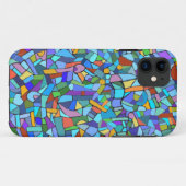 Blaues Mosaik-dekoratives Muster Case-Mate iPhone Hülle (Rückseite (Horizontal))