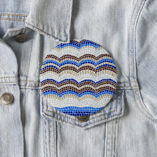 Blaues Mosaik-enormer runder Knopf Button (Beispiel)