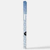 Blaues Mosaik-Fuchs Große geometrische Musterung iPhone Hülle (Rechte Seite)