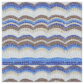 Blaues Mosaik gekämmtes Baumwollgewebe Stoff (Nahaufnahme)